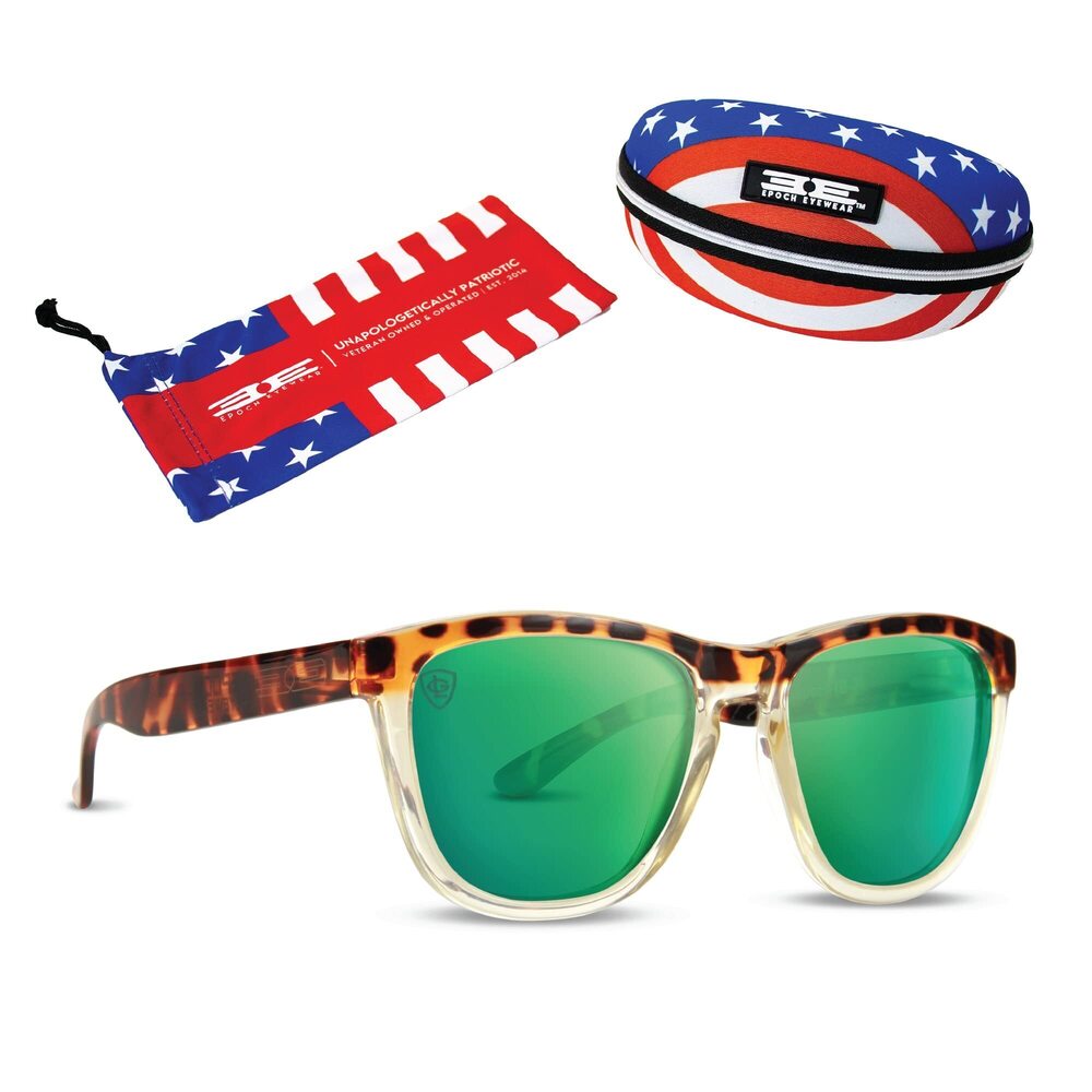 6407 LXE Skateboarding Sport Sunglasses w/American Flag Case and Microfiber